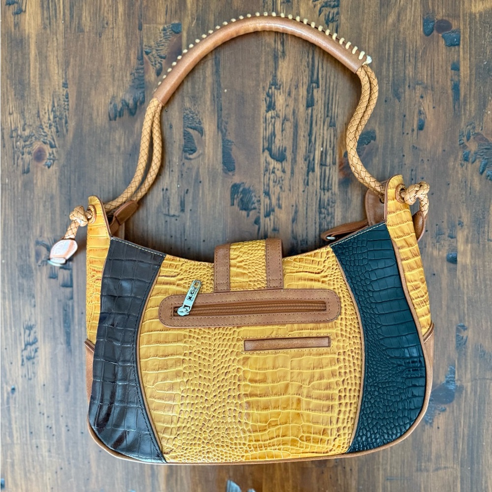 M.C. Multicolor Patchwork Leather Shoulder Bag - Picture 2 of 6